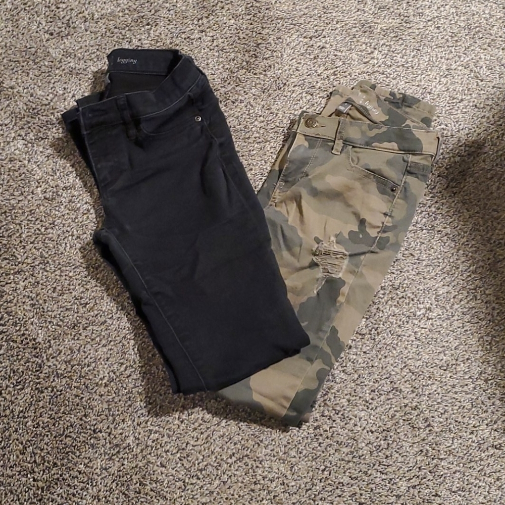 Black and Camo New York & Co Soho Jeans